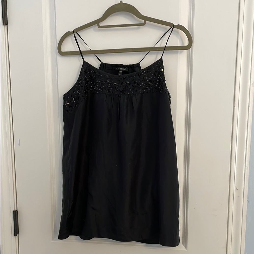 Eileen Fisher Black Camisole Lightweight Sleeveless Top